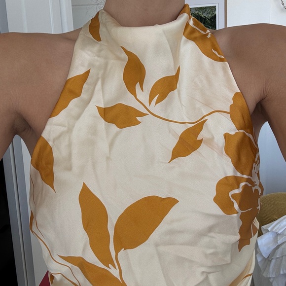 NWT Reformation Anaiis Silk Maxi Dress Size 0 - Maracuya - Picture 3 of 9